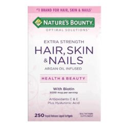 Nature's Bounty Força Extra Cabelo Pele e Unhas 250 Cápsulas Líquidas Liberação Rápida