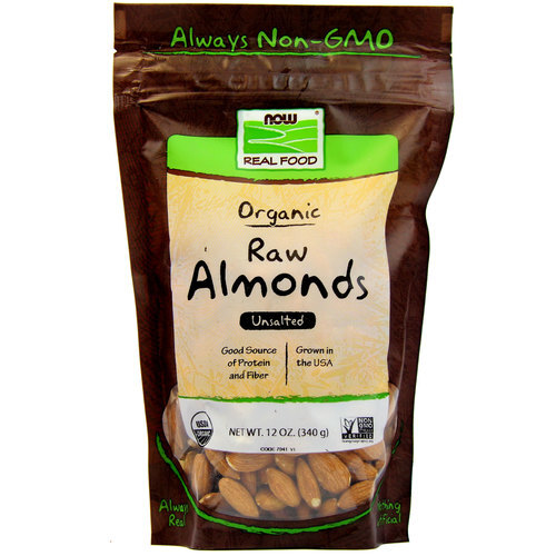 Now Foods Amêndoas Integrais Orgânicas Sem Sal - 340g (12 oz)