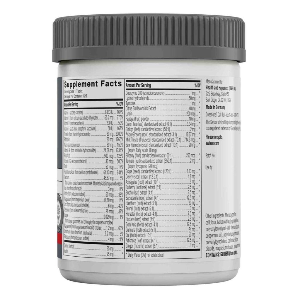 Multivitamínico Swisse Ultivite para Homens - 120 Comprimidos: Energia e Vitalidade Diária - Imagem 3