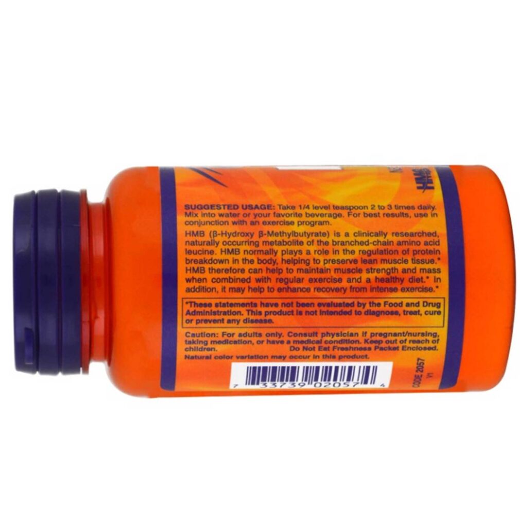 Now Foods HMB 770 mg em Pó - 90g: Potencialize Ganho Muscular e Recuperação - Imagem 2