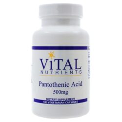 Vital Nutrients Ácido Pantotênico 500 mg - 100 Cápsulas: Saúde da Pele, Energia e Metabolismo