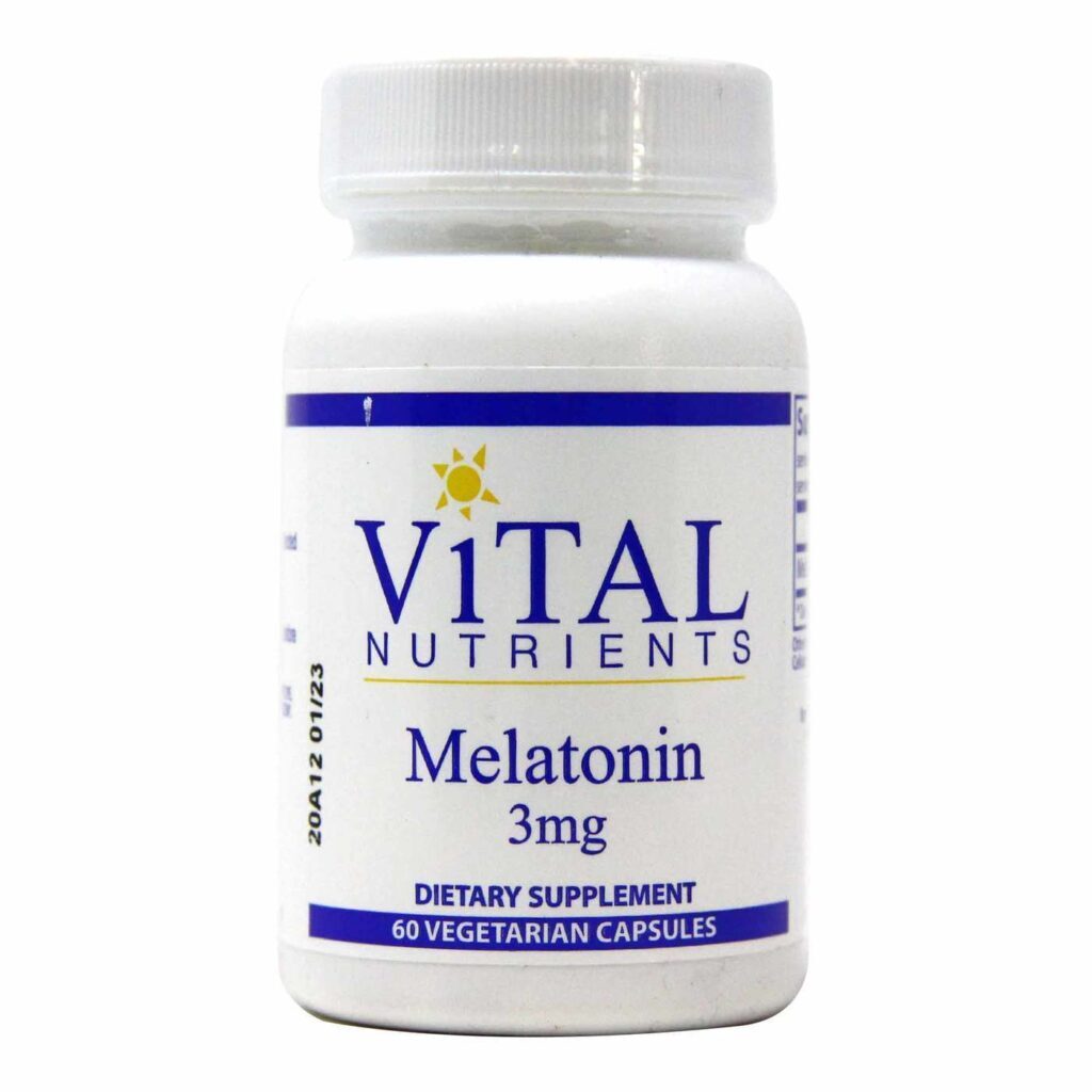 Vital Nutrients Melatonina 3 mg - 60 Cápsulas Vegetarianas para Sono Reparador
