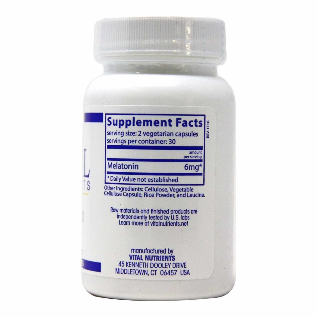 Vital Nutrients Melatonina 3 mg - 60 Cápsulas Vegetarianas para Sono Reparador - Imagem 2
