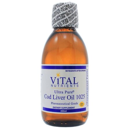 Vital Nutrients, Óleo de Fígado de Bacalhau 1025, Limão - 200 ml