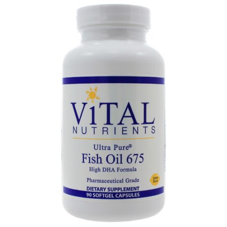 Vital Nutrients, Óleo de Peixe com Alto DHA - Sabor Limão - 90 Cápsulas em gel