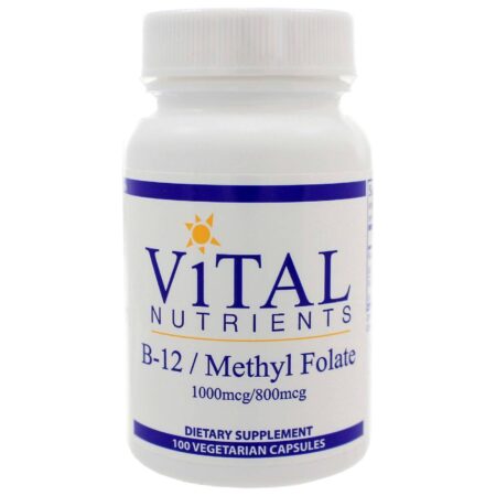 Vital Nutrients, B12/Metil Folato 1000mcg/800mcg - 100 Cápsulas