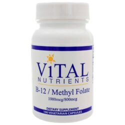 Vital Nutrients B12/Metil Folato 1000mcg/800mcg - 100 Cápsulas | Energia e Saúde Cerebral