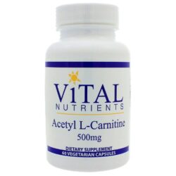 Vital Nutrients Acetil L-Carnitina 500 mg - 60 Cápsulas Vegetarianas: Energia e Foco para o Seu Dia