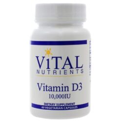 Vital Nutrients Vitamina D3 10.000 UI - 60 Cápsulas Vegetarianas: Saúde Óssea e Imunidade Fortalecidas