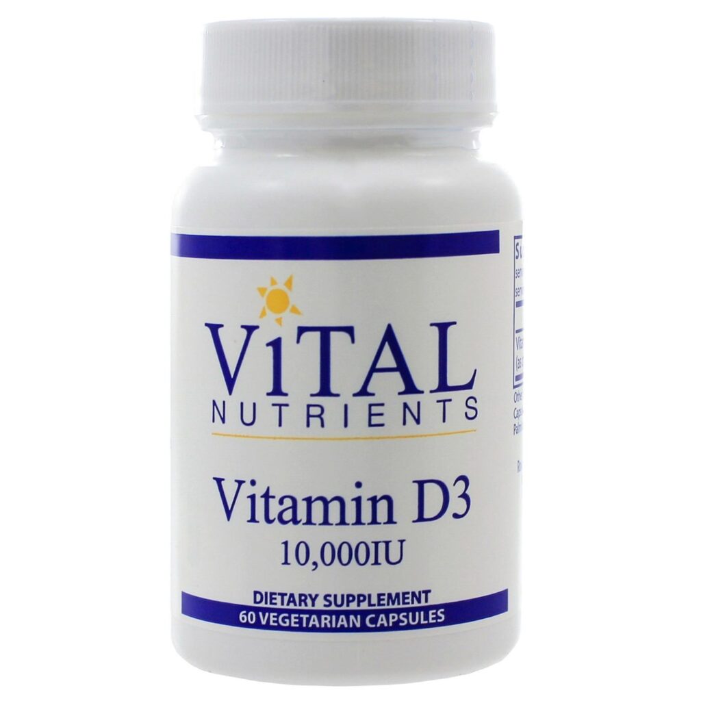 Vital Nutrients Vitamina D3 10.000 UI - 60 Cápsulas Vegetarianas: Saúde Óssea e Imunidade Fortalecidas