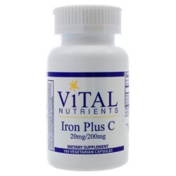 Vital Nutrients Ferro com Vitamina C - 100 Cápsulas Vegetarianas - Energia e Imunidade