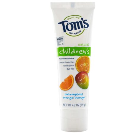 Tom's of Maine, Creme Dental Infantil com Flúor, Laranja-Manga - 119 g