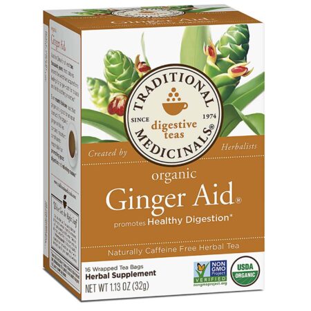 Traditional Medicinals, Chá Digestivo Ginger Aid® - 16 Saquinhos de Chá