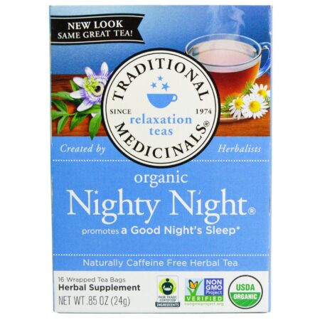 Traditional Medicinals, Chá Relaxante Noturno à Base de Ervas - 16 Saquinhos de chá