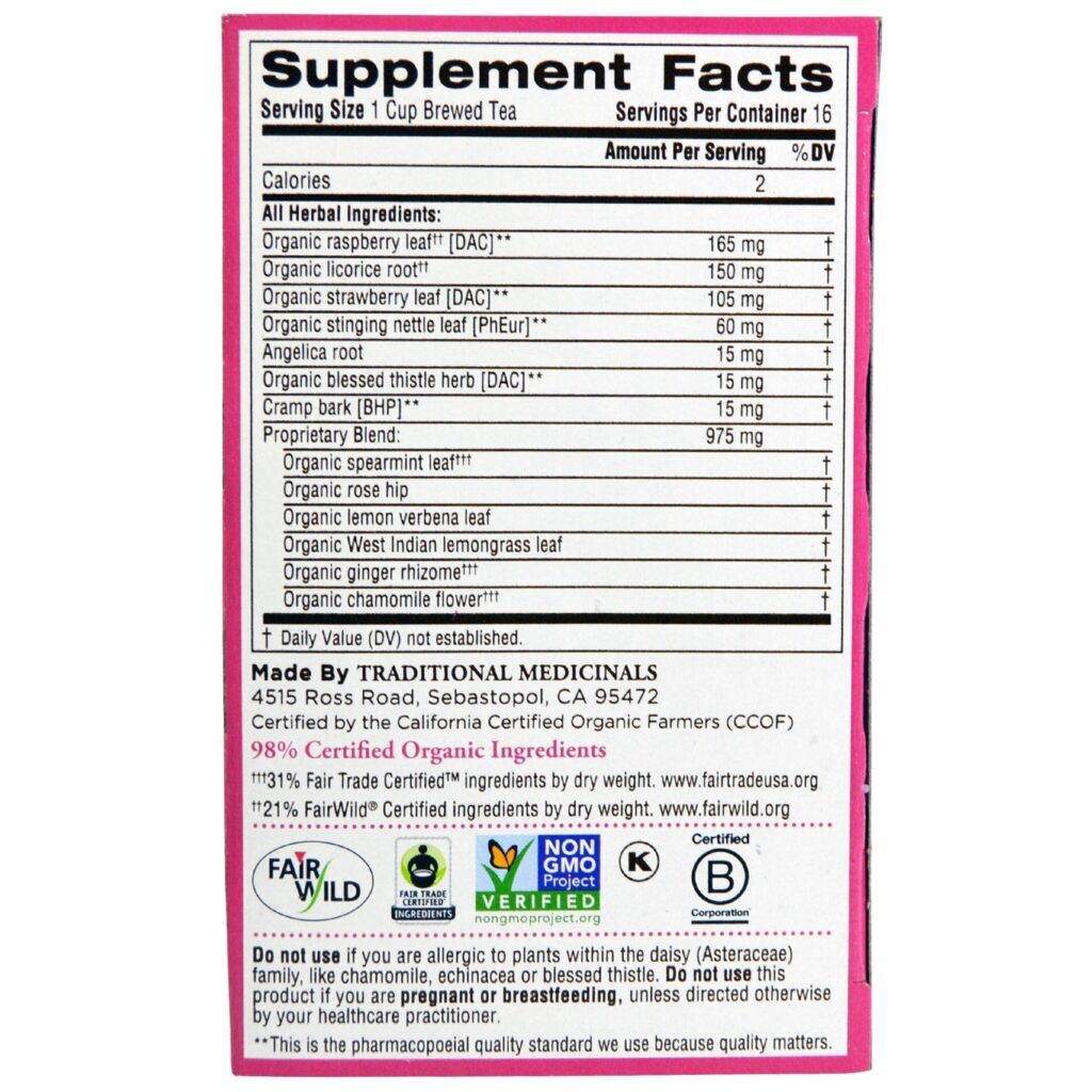 Chá Ciclo Saudável Traditional Medicinals - 16 Saquinhos para Bem-Estar Feminino - Imagem 2