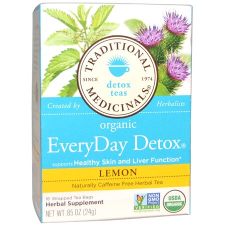 Traditional Medicinals, Chá Detox Diário - 16 Saquinhos de Chá