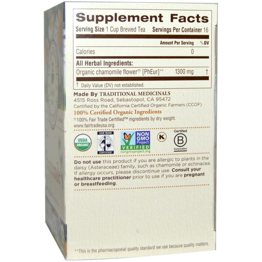 Traditional Medicinals Chá de Camomila - 16 Saquinhos de Chá para Relaxar - Imagem 2