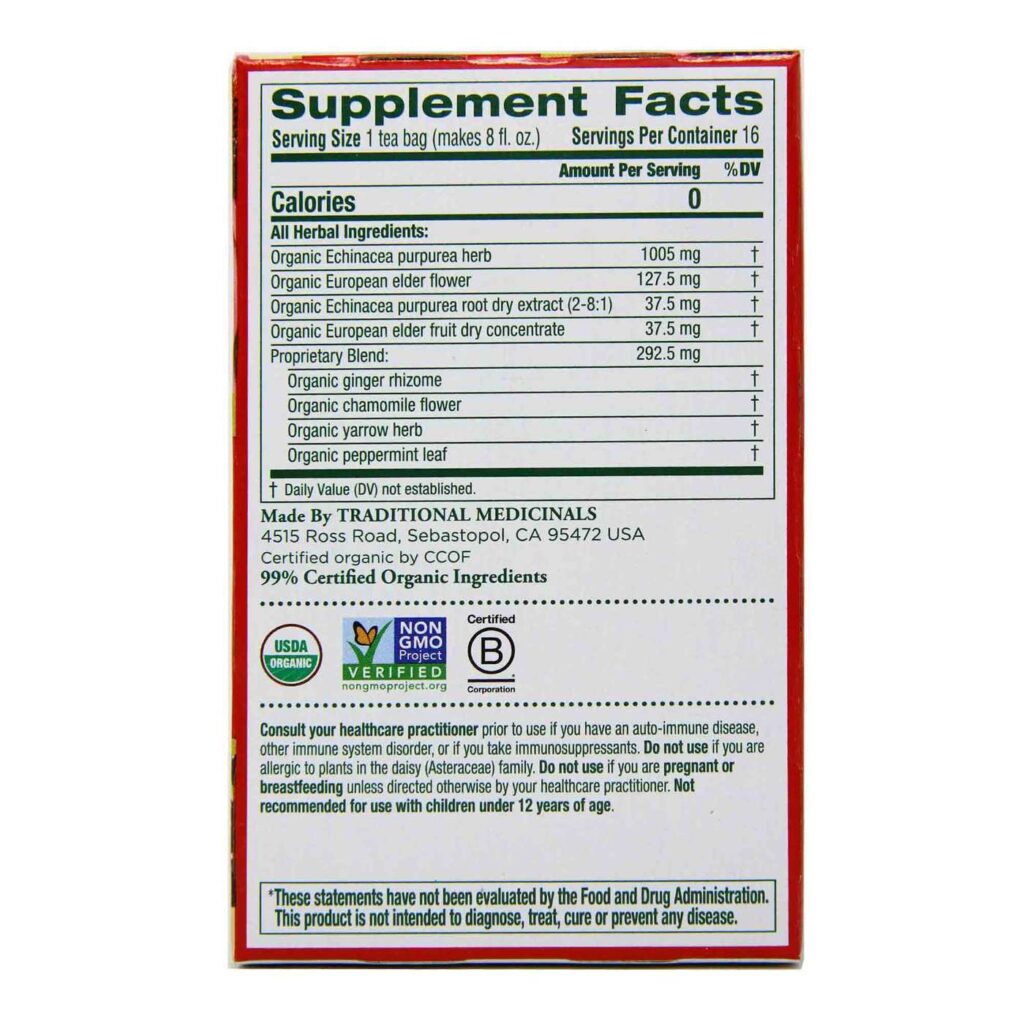 Chá Equinácea Plus® Sabugueiro Traditional Medicinals - 16 Sachês de Bem-Estar - Imagem 4