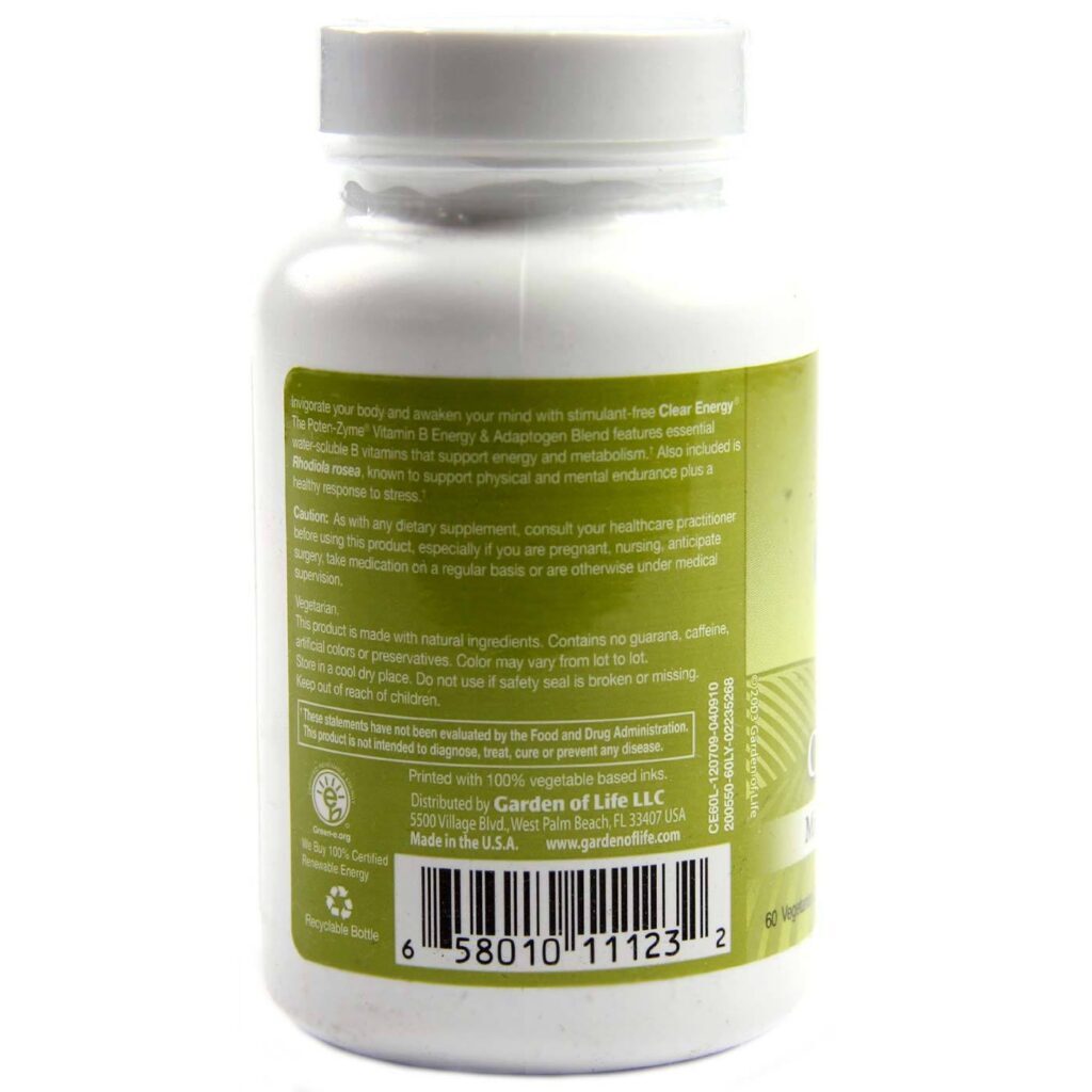 Garden of Life Clear Energy® Força da Mente e do Corpo - 60 Cápsulas - Imagem 3