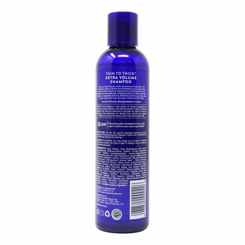 Jason Natural Cosmetics Shampoo Thin-to-Thick Volume Extra 237 ml - Cabelos Volumosos - Imagem 2