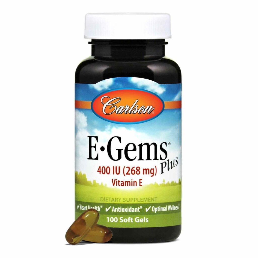 Carlson Labs E-Gems Vitamina E 400 UI - 100 Cápsulas Softgel para Saúde Antioxidante - Imagem 4