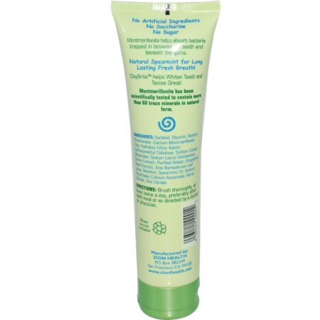 Zion Health Tpste Claybrite Natural 3,2 onças - Image 2