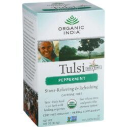 Orgânico Índia Chá Tulsi Hortelã-pimenta - 18 Sachês - Bem-Estar e Refrescância