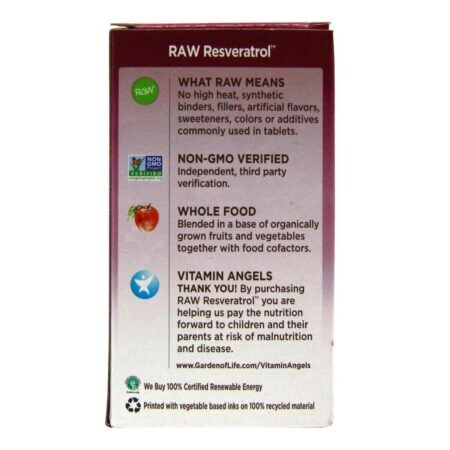 Garden of Life RAW Resveratrol™ 60 Cápsulas Vegetarianas: Antioxidante Natural para Saúde e Vitalidade - Imagem 3