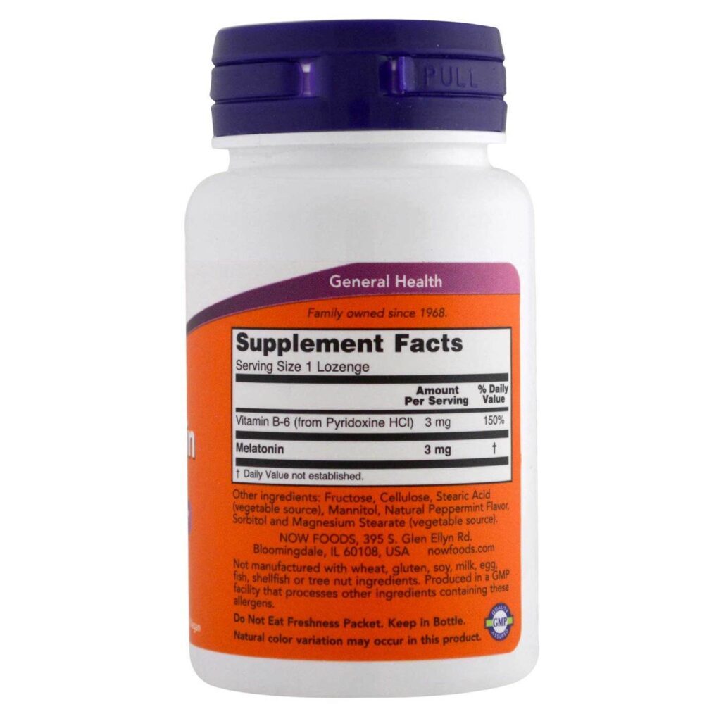 Now Foods Melatonina 3mg - 90 Pastilhas para Sono Repousante no Brasil - Imagem 2