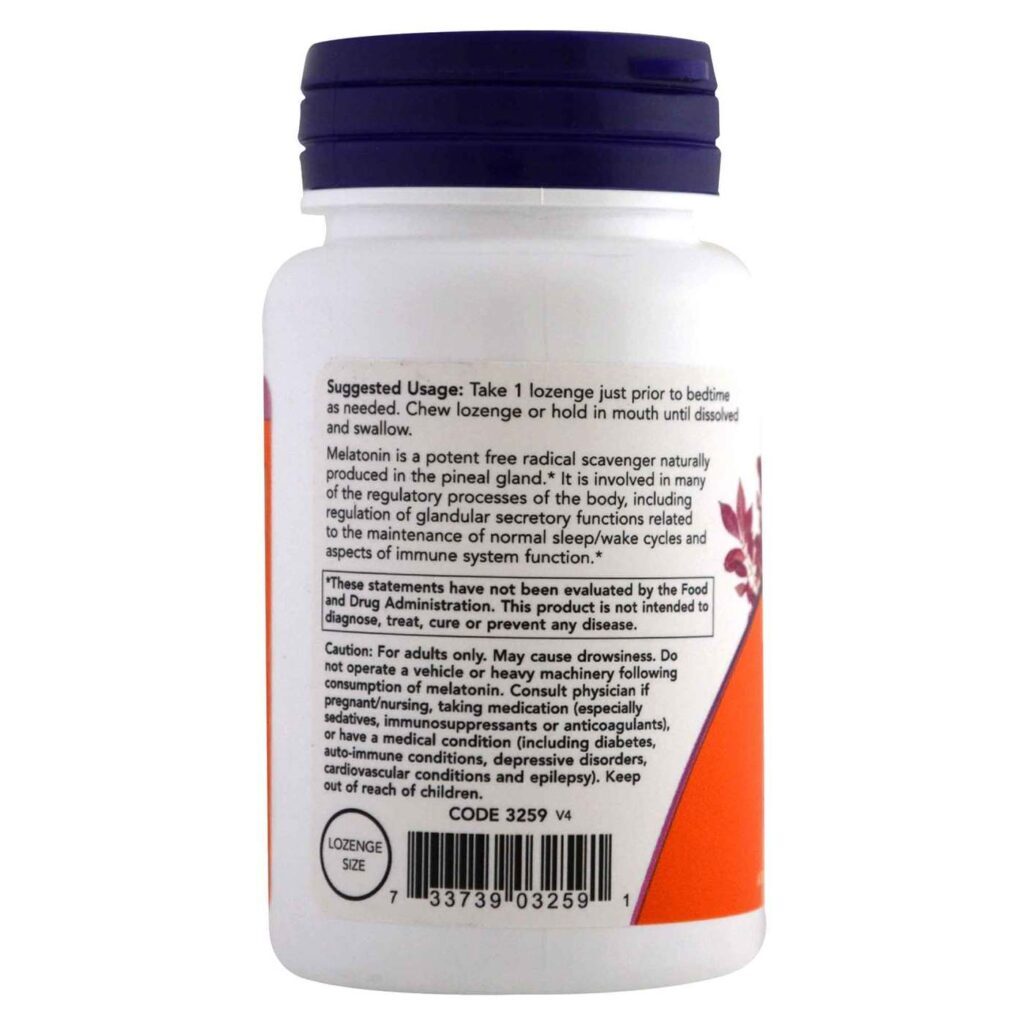 Now Foods Melatonina 3mg - 90 Pastilhas para Sono Repousante no Brasil - Imagem 3