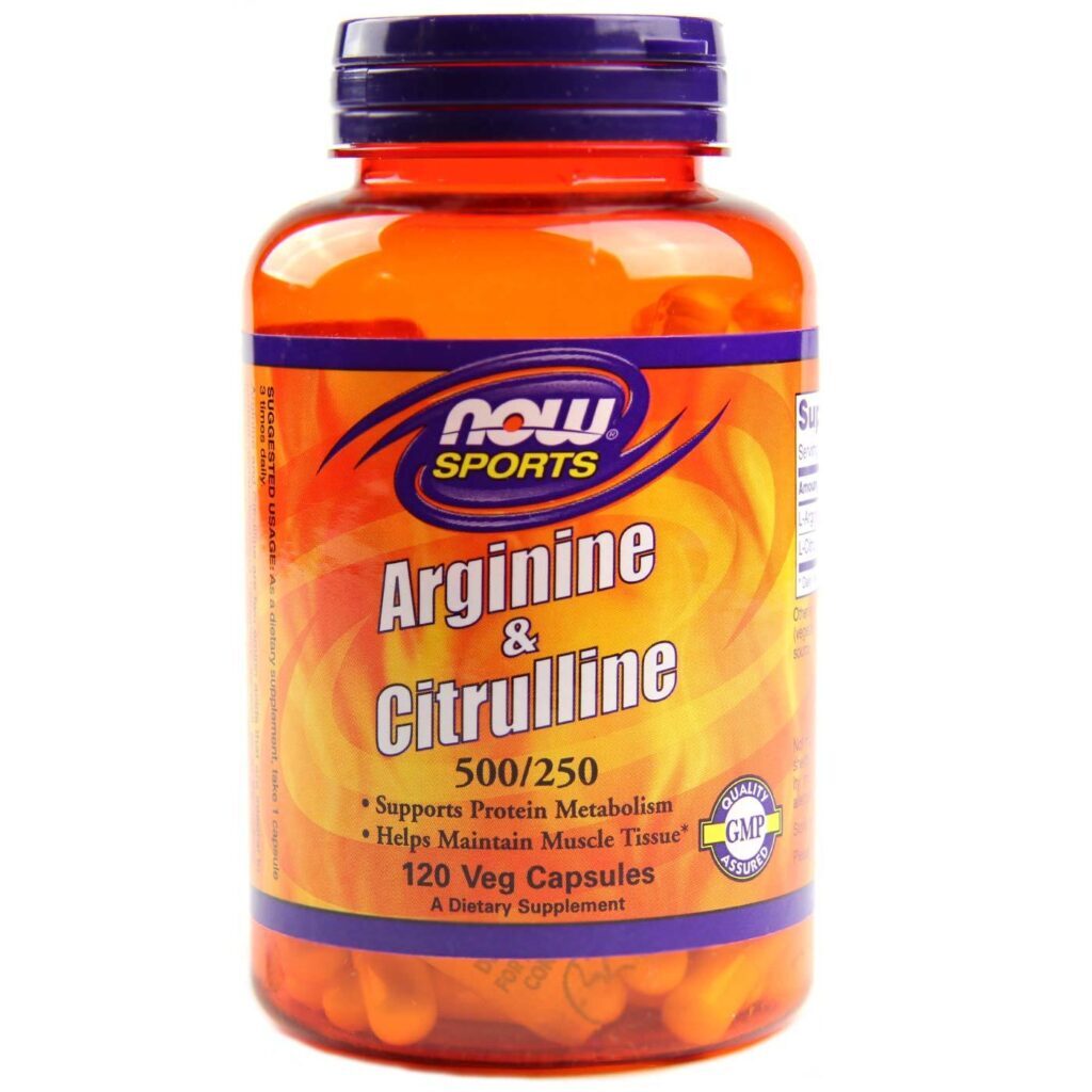 Arginina & Citrulina 500/250 mg Now Foods 120 Cápsulas Vegetarianas - Energia e Desempenho