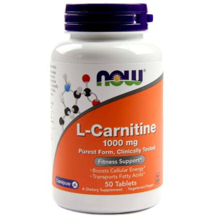 Now Foods, L-Carnitina 1000 mg - 50 Tabletes