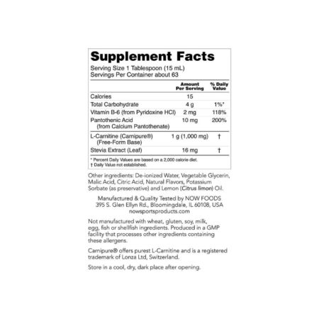 Now Foods L-Carnitina 1000 mg Líquido Citrus 32 oz - Image 2