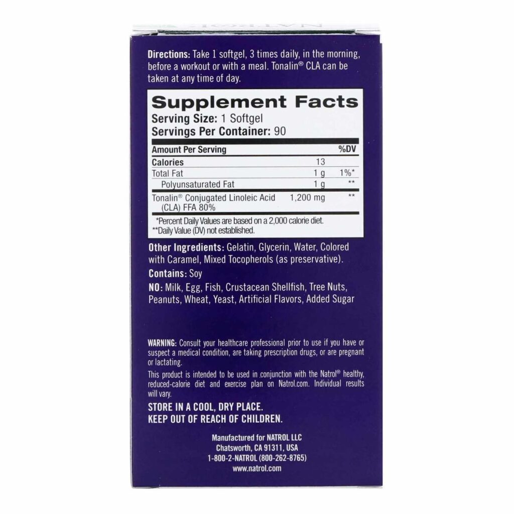 Natrol Tonalin CLA 1200 mg - 90 Cápsulas: Ácido Linoleico Conjugado para Bem-Estar - Imagem 2