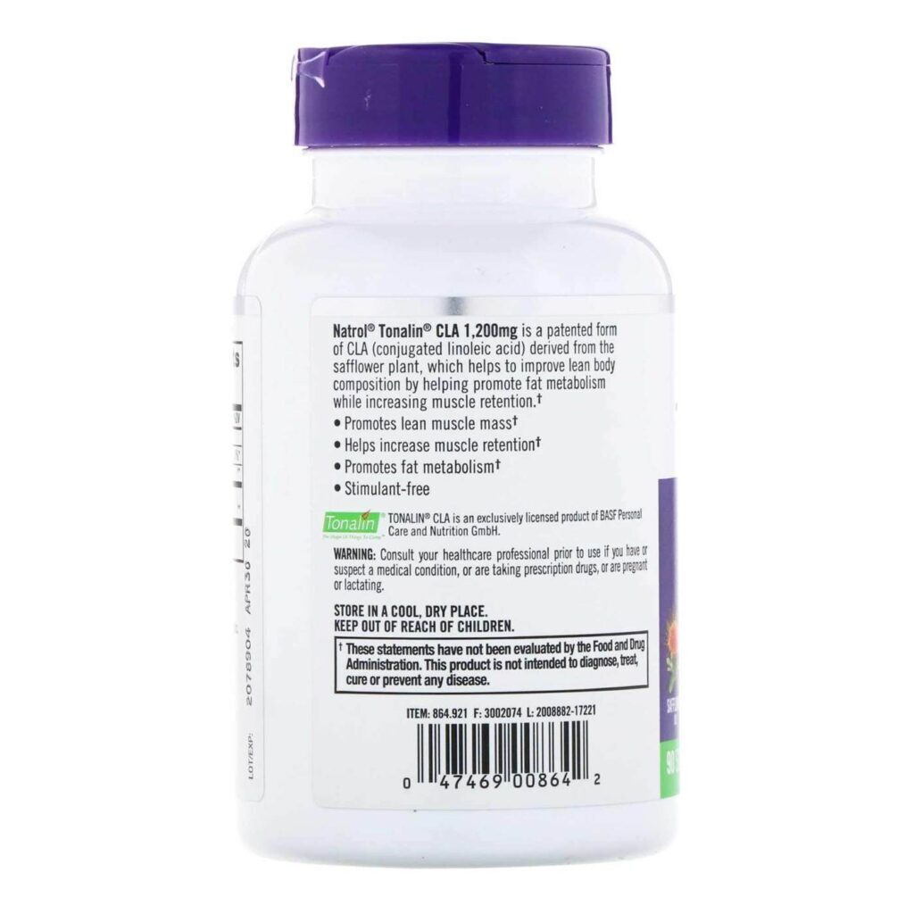 Natrol Tonalin CLA 1200 mg - 90 Cápsulas: Ácido Linoleico Conjugado para Bem-Estar - Imagem 5
