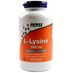 L-Lisina 500 mg Now Foods 250 Cápsulas: Essencial para o Corpo Humano