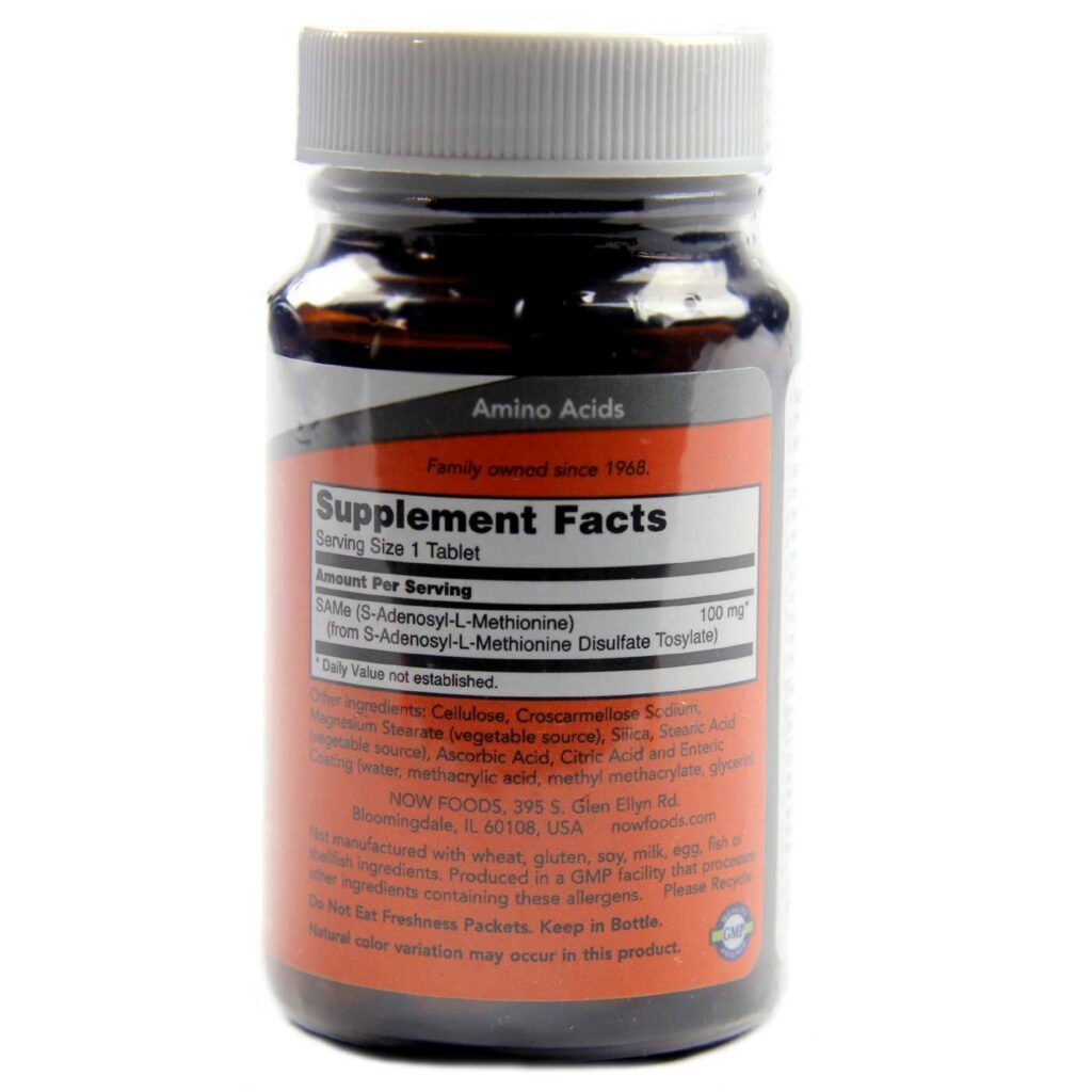 SAMe 100 mg Now Foods 30 Tabletes - Bem-Estar e Humor - Imagem 2
