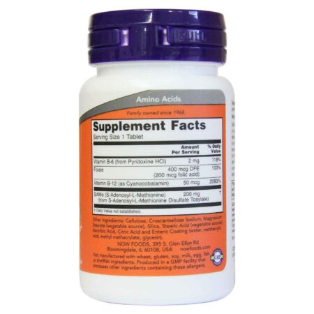 SAMe 200 mg Now Foods 60 Tabletes - Image 3