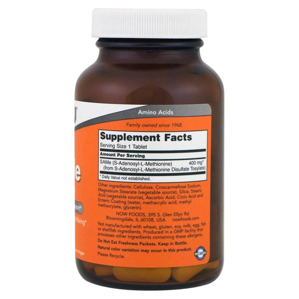 SAMe 400 mg Now Foods 60 Tabletes: Bem-Estar e Saúde Hepática no Brasil - Imagem 2