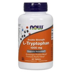 Now Foods L-Triptofano 1000mg Dupla Potência - 60 Cápsulas Vegetais: Melhora do Humor e Sono Profundo