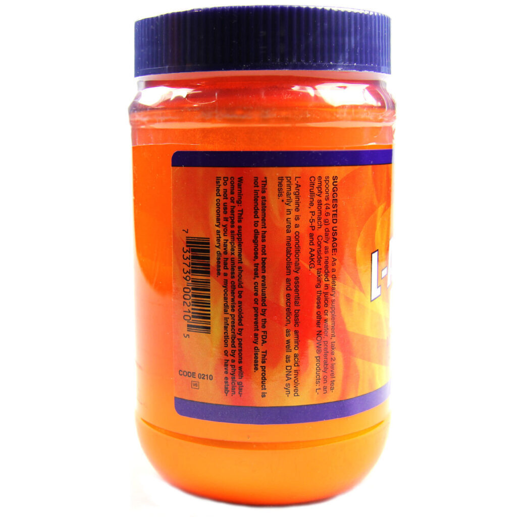 L-Arginina Pura 100% Now Foods 454g: Potencialize Sua Performance e Bem-Estar - Imagem 3