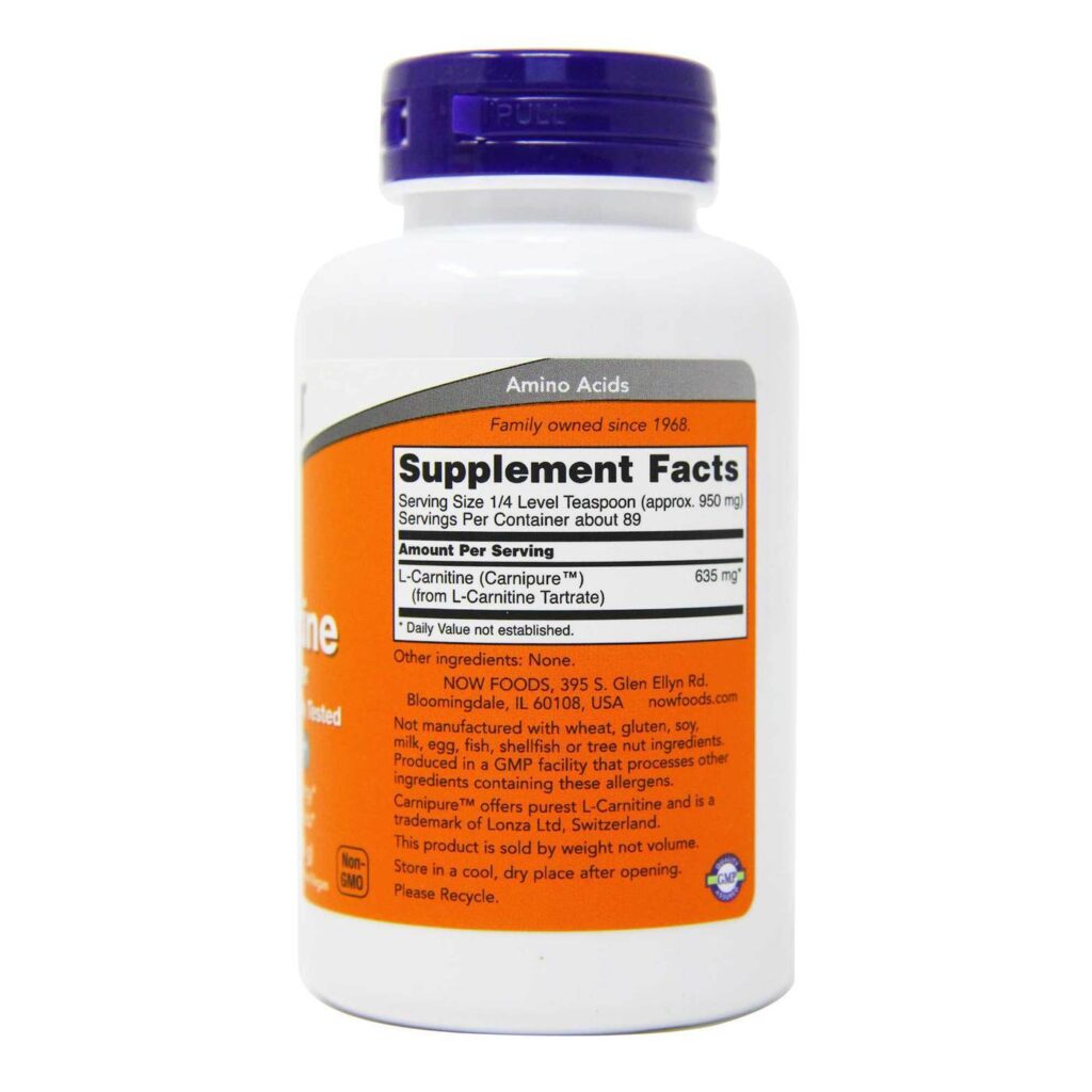 Now Foods L-Carnitina em Pó - 85g: Energia Pura para o Seu Treino - Imagem 3