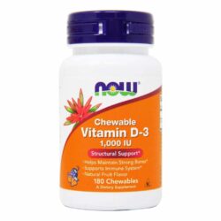 Vitamina D-3 1000 UI Now Foods 180 Gomas Mastigáveis: Saúde Óssea e Imunidade