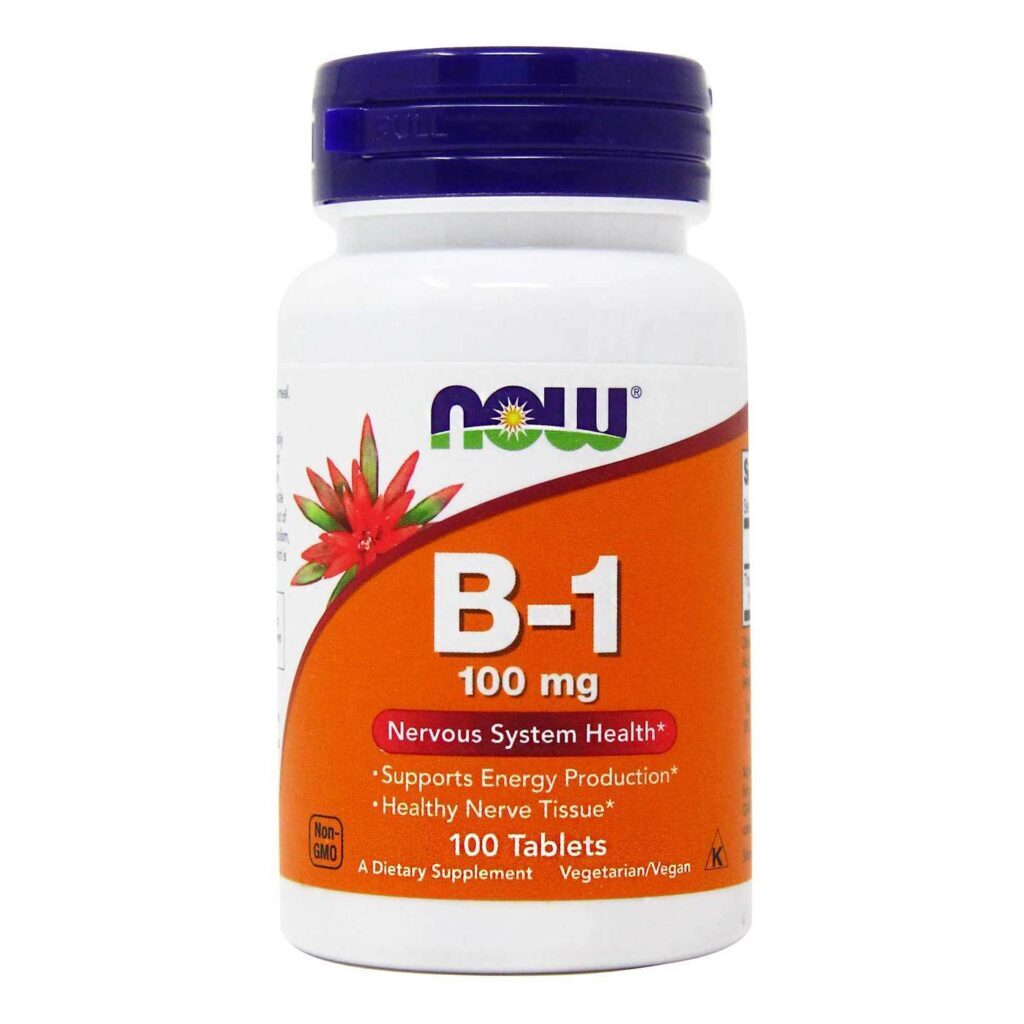 Vitamina B-1 100 mg Now Foods - 100 Tabletes: Essencial para Metabolismo e Energia