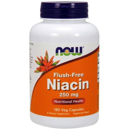 Now Foods, Niacina 250 mg Livre de Flush - 180 Cápsulas Vegetarianas