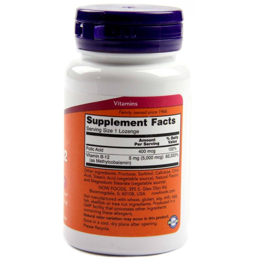 Now Foods Metil B-12 5000 mcg: Energia e Vitalidade para Brasileiros - 120 Pastilhas - Imagem 2