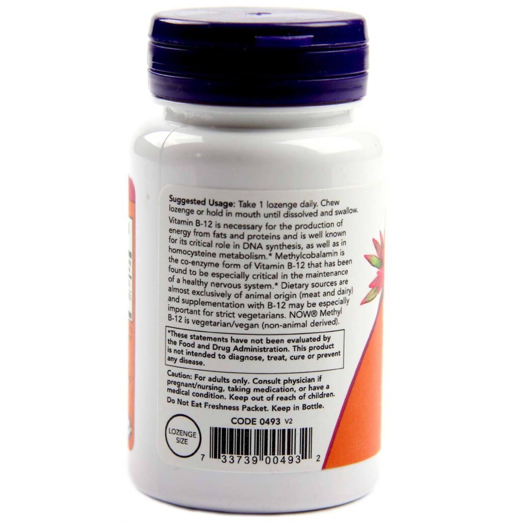 Now Foods Metil B-12 5000 mcg: Energia e Vitalidade para Brasileiros - 120 Pastilhas - Imagem 3