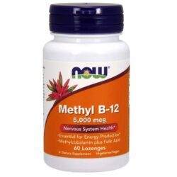 Now Foods Metil B-12 5000 mcg - Vitamina B12 para Energia e Saúde Neurológica - 60 Pastilhas