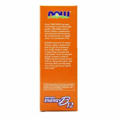 Now Foods Energia Instantânea Vitamina B-12 – 75 Sachês para Vitalidade Rápida no Brasil — foto 2