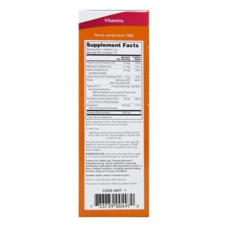 Now Foods Energia Instantânea Vitamina B-12 – 75 Sachês para Vitalidade Rápida no Brasil — foto 4